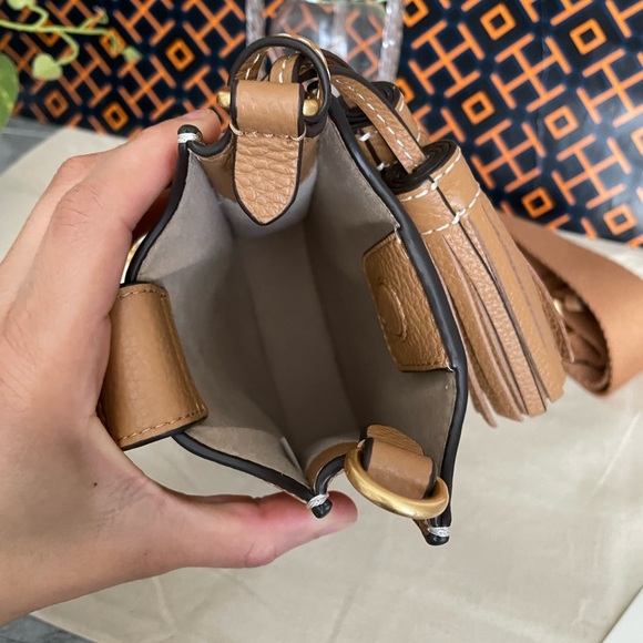 NWT Tory Burch Thea Cellphone Smartphone Pebble Leather Crossbody Black … - Picture 6 of 16